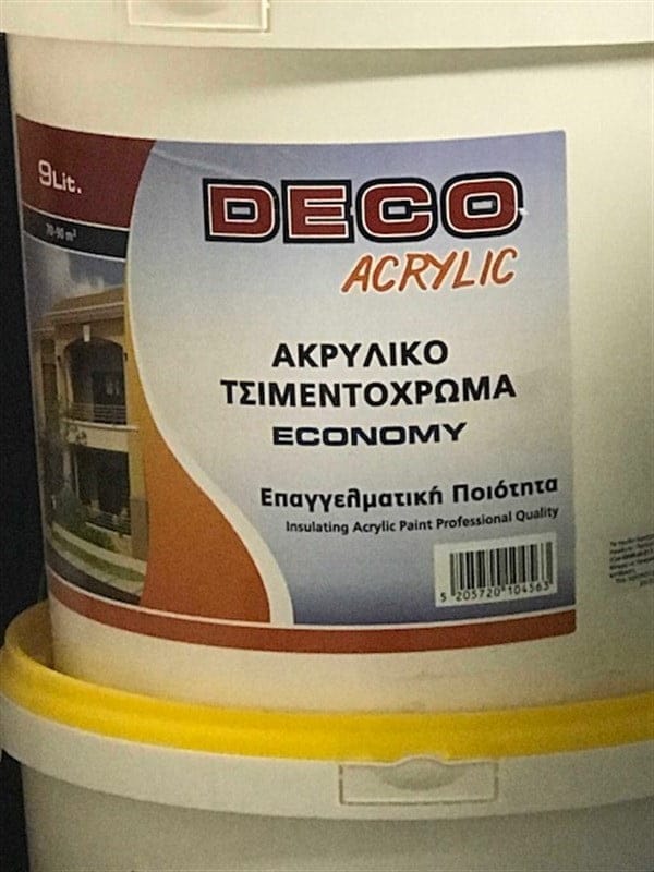 ΑΚΡΥΛΙΚΟ ΤΣΙΜΕΝΤΟΧΡΩΜΑ DECO 10 LIT ΛΕΥΚΟ ΧΡΩΜΑΤΑ