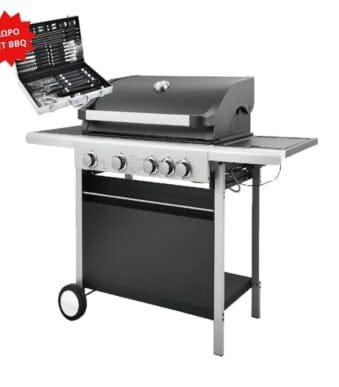 UNIMAC Ψησταριά BBQ Υγραερίου με 3 Καυστήρες και 1 Πλαϊνή Εστία HOME - CAR