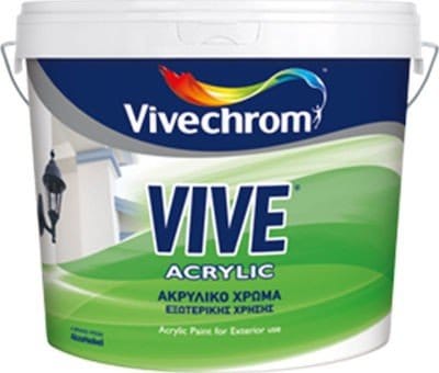 VIVECHROM VIVE ACRYLIC ΑΚΡΥΛΙΚΟ ΧΡΩΜΑ ΕΞΩΤΕΡΙΚΗΣ ΧΡΗΣΗΣ 3L ΧΡΩΜΑΤΑ