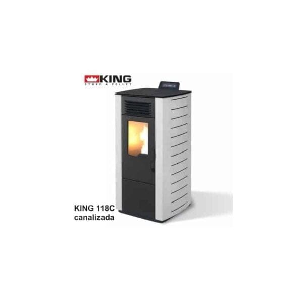 King 118C 10kw Σόμπα Pellet αερόθερμη Ιταλίας με Αεραγωγό Καναλάτη HEATING - COOLING