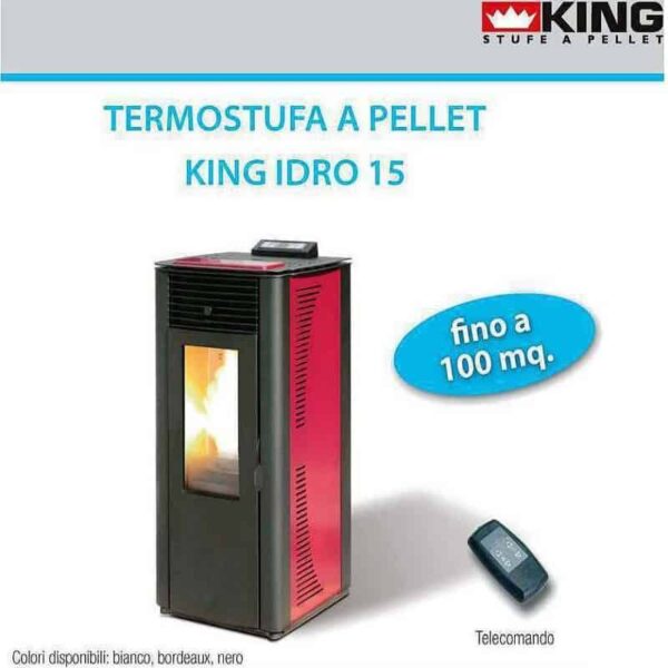 KING IDRO 20kw Σόμπα Pellet Σύνδεση με Καλοριφέρ απόδοση 95.79% Ιταλίας 130m² HEATING - COOLING