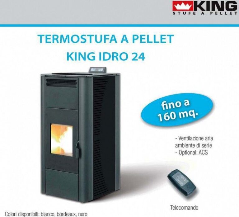 KING IDRO 24kw Σόμπα Pellet Σύνδεση με Καλοριφέρ απόδοση 95.4% Ιταλίας 160m² ΘΕΡΜΑΝΣΗ - ΨΥΞΗ