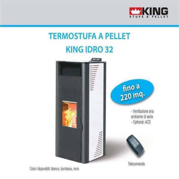 King 14 14KW Ενεργειακή Σόμπα Pellet θερμού αέρα απόδοση 98% HEATING - COOLING