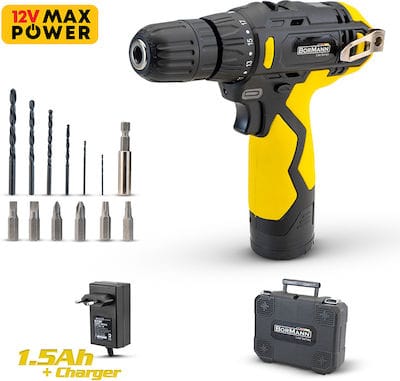 Bormann BCD2050 Impact Drill & Pulse Screwdriver 12V with 2 Batteries 1.5Ah BATTERY TOOLS