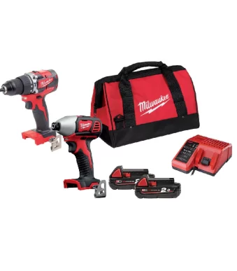 Milwaukee M18 CBLPP2C-202B – Impact Drill & Pulse Screwdriver 18V with 2 Batteries 2Ah and Case (3901000) BATTERY TOOLS