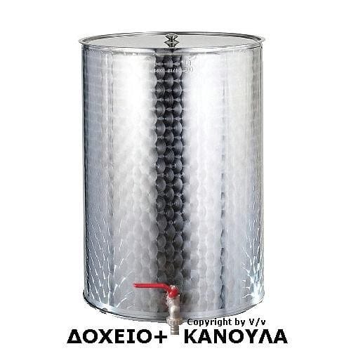 BELVIVERE ΔΟΧΕΙΟ ΙΝΟΧ ΙΤΑΛΙΑΣ ΛΑΔΙΟΥ ΚΡΑΣΙΟΥ 150L ΑΝΟΙΧΤΟ ΕΠΙΠΕΔΟ ΚΟΛΛΗΤΟ ΜΕ ΚΑΝΟΥΛΑ ΑΓΡΟΣ - ΚΗΠΟΣ